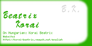 beatrix korai business card